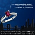 thumbnail image 2 of Gem Stone King 10K White Gold Red Rhodolite Garnet Engagement Ring for Women | 0.73 Cttw | Emerald Cut 6X4MM | Gemstone January Birthstone | Size 9, 2 of 6