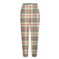 thumbnail image 6 of Ecqkame Women's Pajama Pants Plaid Printing Lounge Comfy Pant Casual Loose Straight Everyday Trousers with Drawstring Pockets Pink S, 6 of 6