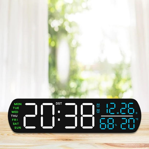 Reloj despertador digital, reloj digital, fácil de usar, inteligente, portátil, moderno, con LED, relojes de escritorio para sala de té en Blanco