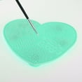 thumbnail image 3 of Unique Bargains 1 Pc Heart-shaped Makeup Sponge Brush Cleaner Green, 3 of 5