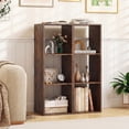 thumbnail image 2 of Gymax 2PCS 3-Cube Bookshelf Modern Vertical Bookcase w/ Anti-tipping Kits Coffee, 2 of 10