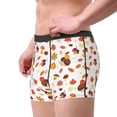 thumbnail image 2 of Yiaed Autumn Maple Leaf with Hedgehog Print Men's Soft Cotton Boxer Shorts Breathable Boxers Underwear Moisture-Wicking Underwear Stretch Boxer Briefs for Man-Large, 2 of 5