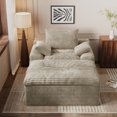 thumbnail image 3 of Leumius Oversized Chaise Lounge Chair Indoor,Corduroy Upholstered Sofa Bed with Deep Seat,Cozy Lounge Chair Sleeper Sofa for Living Room,Bedroom,No Assembly Required,Camel, 3 of 5