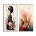 thumbnail image 2 of Designart "Faded Vintage Boho Flower Collage II" Other Plants & Flowers Framed Wall Art Set Of 2 - Traditional Pink Framed Canvas Set For Living Room Decor, 2 of 6