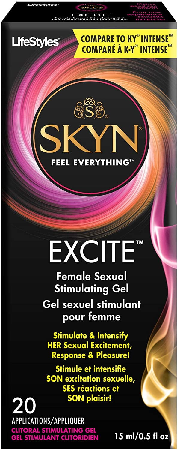 SKYN Excite Female Arousal Sensual Stimulating Massaging Gel Lotion, 20 Applications, 0.5 fl oz