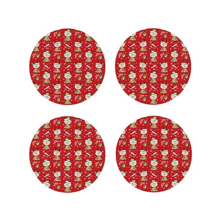 

Kdxio cute Christmas Moose Funny Coasters 4 Pcs Leather Coasters Housewarming Gifts Protect Furniture from Water Marks Scratch and Damage