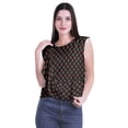 thumbnail image 4 of Moomaya Ruffle Blouses Women Printed Sleeveless Cotton Jersey Summer Tops Women, 4 of 5