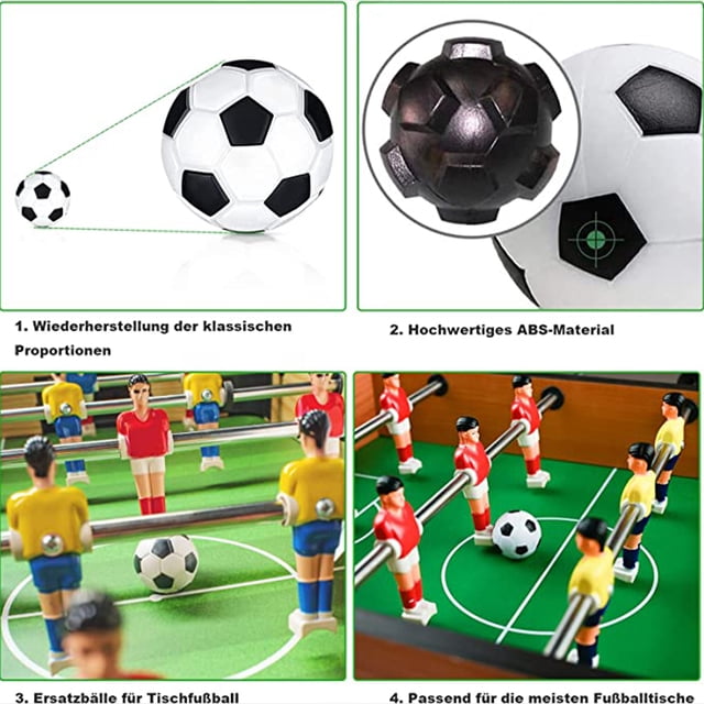 Vogacara 6 uds pelotas de fútbol de diámetro flexible 28mm Mini balones de fútbol fuerte elasticidad negro blanco escritorio juguetes niños Type3