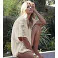 thumbnail image 3 of Cover Ups y pareos, traje de baño para mujer con espalda abierta, vestido de bikini de encaje de ganchillo, color beige, 3 of 5
