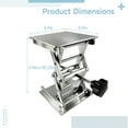 thumbnail image 4 of Stainless Steel Jack, Manual Adjustable Height Platform, Scissor Support Design, Compact, 5.90 x 5.90 in (150 x 150 mm), Ideal for Experiments and Handling Loads up to 110 lbs 3.698 oz (50 kg), 4 of 5
