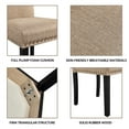 thumbnail image 6 of Alden Design 6 Pieces Fabric Upholstered Parson Dining Chairs with Solid Wood Legs, Khaki, 6 of 10
