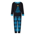 thumbnail image 2 of Family Matching Christmas Pajamas Set Plaid and Letter Print Tops Pants Holiday Pajamas Sleepwear, 2 of 10