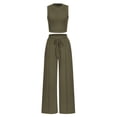 thumbnail image 1 of Conjunto de Ropa Casual para Mujer PRETTYGARDEN Top Corto y Pantalón de Pierna Ancha XL, 1 of 8