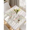 thumbnail image 5 of Colorful Flowers Placemats Set of 6, Spring Floral Leaves Botanical Country Beige Placemats for Dining Table, Place Mats for Kitchen Tabletop, Waterproof Wipeable Dining Table Mats Set, 5 of 9