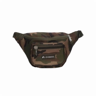 Everest Woodland Camo Large Waist Pack / Fanny Pack - Adjustable Strap, Multi-Compartment