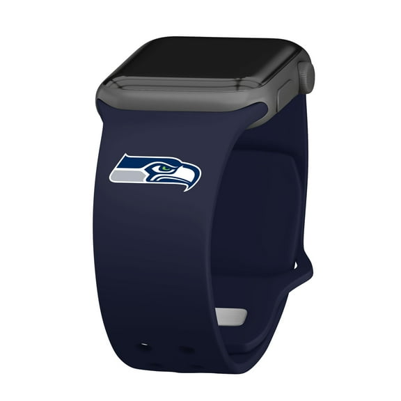 Navy Seattle Seahawks Logo Silicone Apple Watch Band