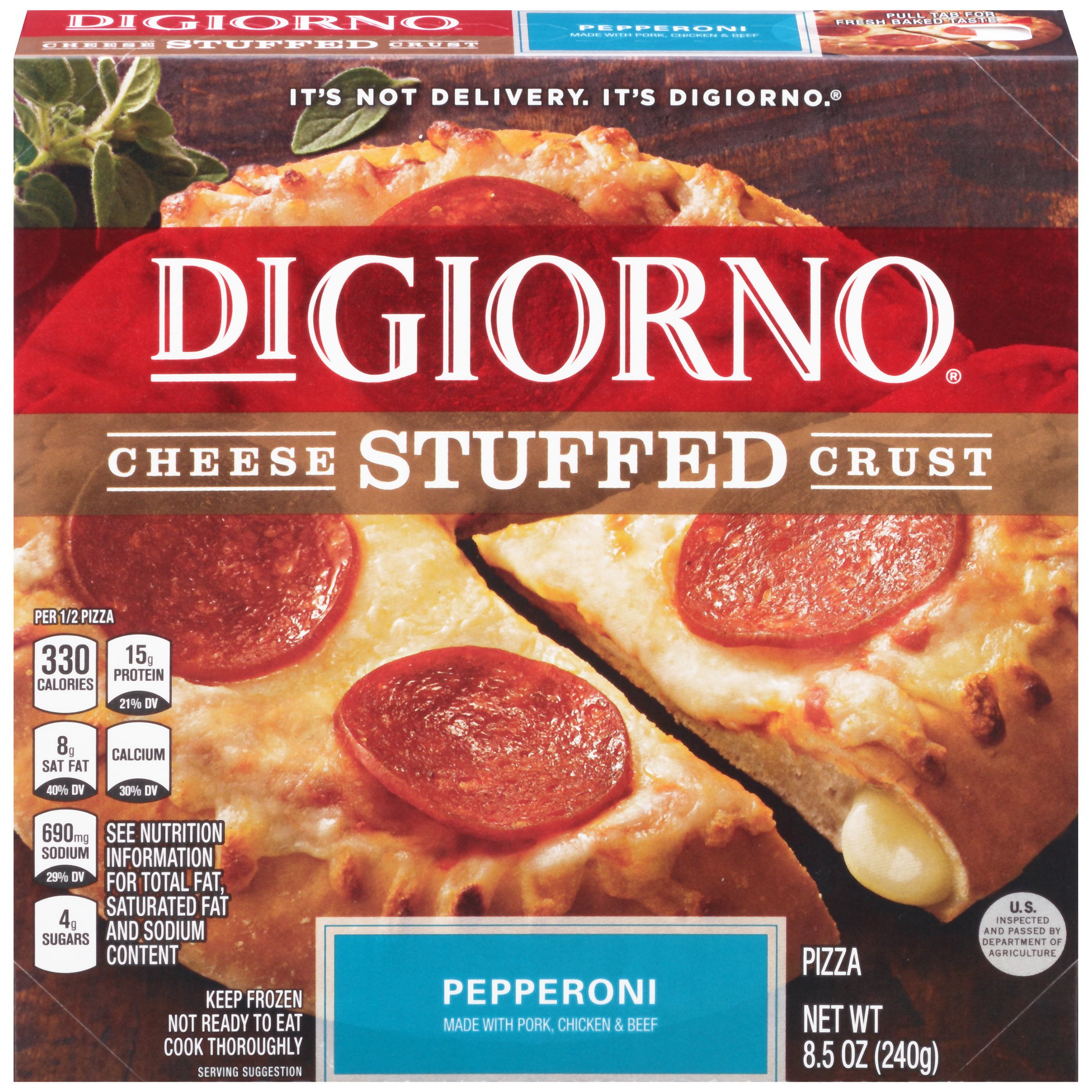 DIGIORNO Cheese Stuffed Crust Pepperoni Frozen Pizza 8.5 oz. Box