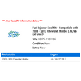 thumbnail image 2 of Fuel Injector Seal Kit - Compatible with 2008 - 2012 Chevrolet Malibu 3.6L V6 LY7 VIN 7 - AC Delco, 2 of 2