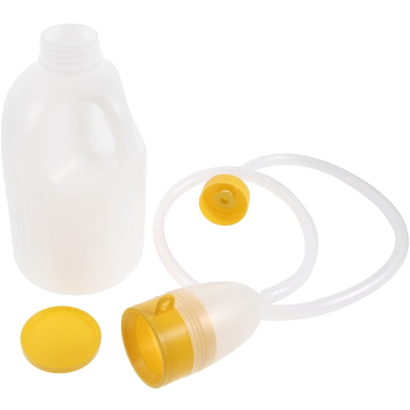 UPGRATOR 1Pc Portable Urinal for Men White Plastic Bottle with Measurement Graduations
