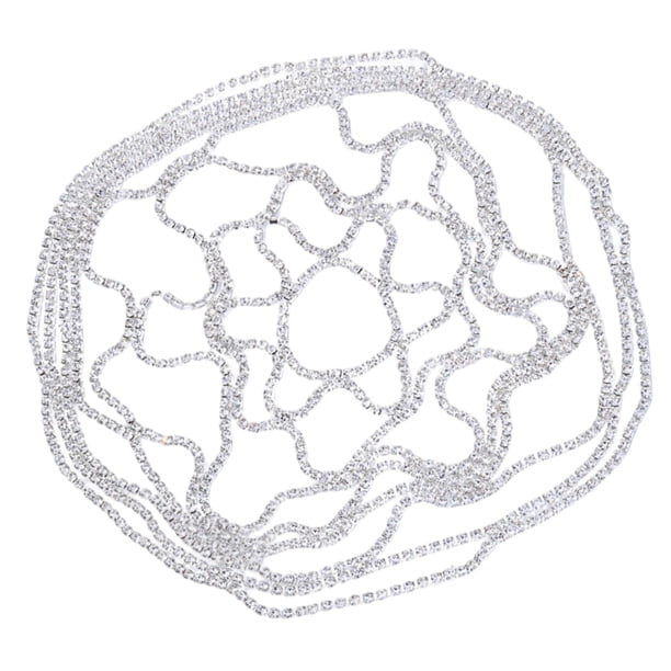 Diadema con cadena para el cabello, de moda, multicapa, de lujo, de aleación, de malla, para decoración artística. Plata
