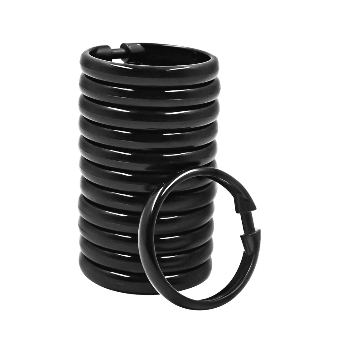 12 Pack Plastic Shower Curtain Rings with OShaped Hooks that Slide