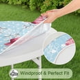 thumbnail image 5 of Round Fitted Tablecloth with Elastic Edges Fits 36"-44" Round Tables Pioneer Colorful Floral Waterproof Table Cover Washable Indoor and Outdoor for Party Kitchen Dinner Banquet Patio Picnic, 5 of 7