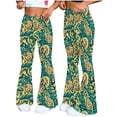 thumbnail image 5 of Cutuoiiu Womens Trendy Watercolor Print Flared Pants with Elastic Waistband for Fitness and Casual Outings Gift, 5 of 7