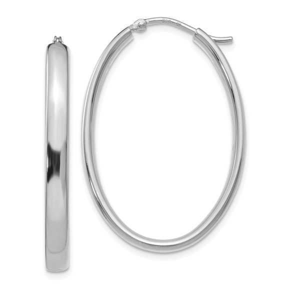Leslie's Boucles d'Oreilles Ovales en Argent Sterling Poli QLE915