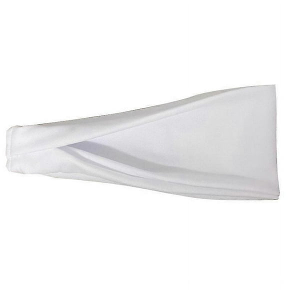 White 2pk Mens Elastic Bandana Japanese Headband - Women Long Hair Head Dreads Wrap