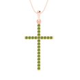 thumbnail image 1 of 0.6 ct Brilliant Round Cut Natural Peridot 14k Rose Gold Pendant with 16" Chain, 1 of 4