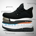 thumbnail image 6 of ulogu Steel Toe Shoes for Men Women Non Slip Sneakers Puncture Proof Safety Shoe Waterproof Steel Toe Work Shoes (Men Size 4, Black), 6 of 10