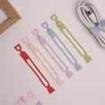 thumbnail image 4 of Mosey 6Pcs Cable Ties Elastic Compact Size Charging Cable Organizer Reusable Cable Straps Clips Cable Management Tool, 4 of 8