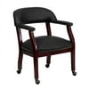 Flash Furniture Diamond Black LeatherSoft Conference Chair with Accent Nail Trim and Casters