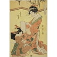 thumbnail image 2 of Chōbunsai Eishi 11x14 Black Ornate Wood Framed Double Matted Museum Art Print Titled: Beauties Parodying the Seven Sages - a Selection of Younger Courtesans (Shichi Kenjin Yatsushi Biji, 2 of 5