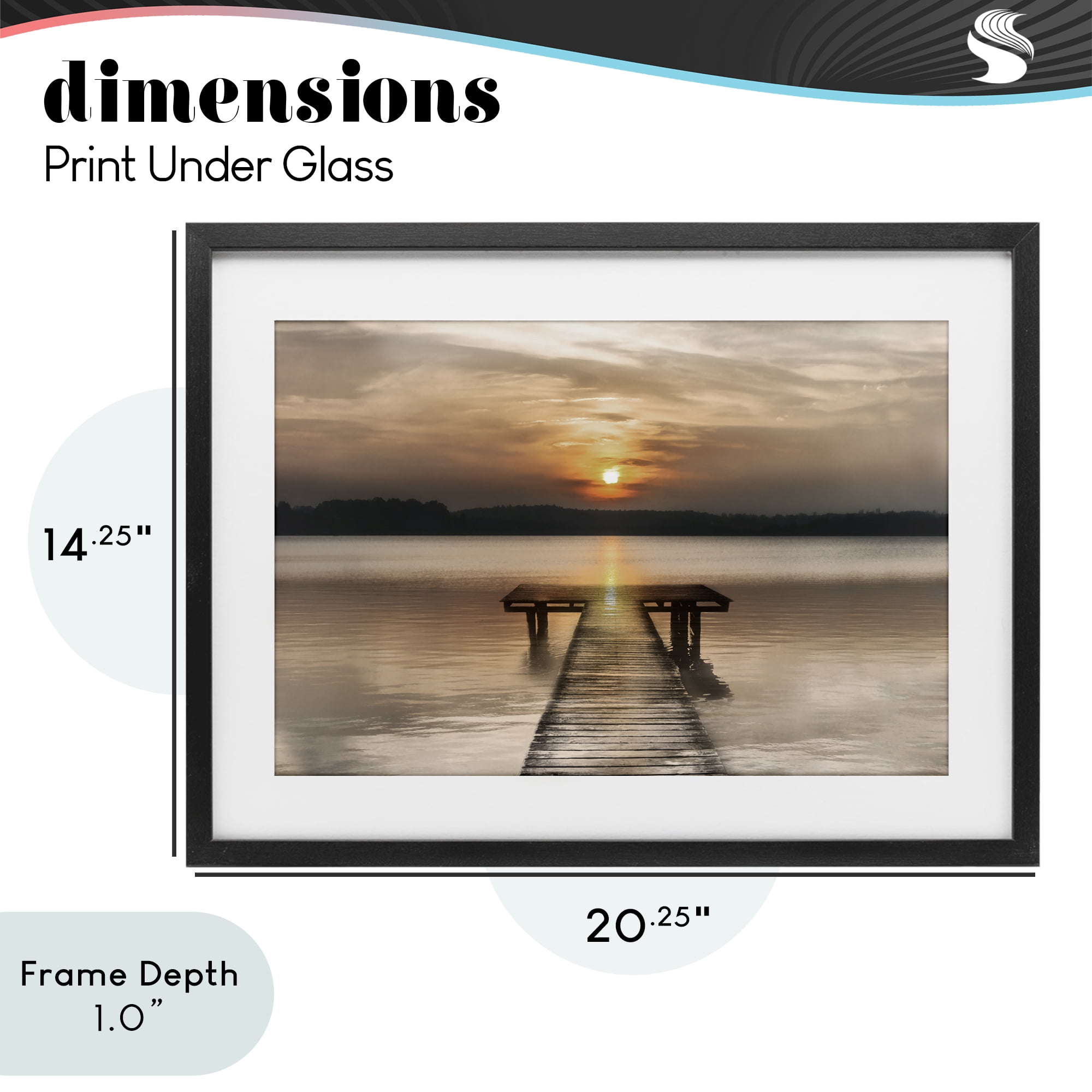 Stupell Industries Centric Reflective Sunrise Black Framed Print Under Glass, design by Irene Weisz