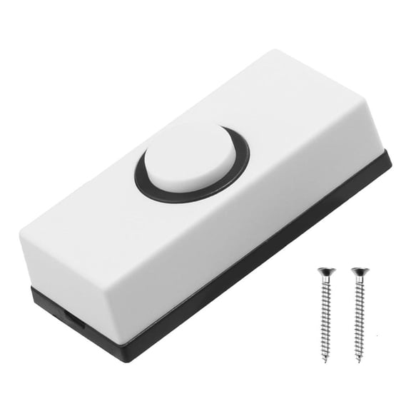 Yammee Wall Mounted Doorbell Switches with Screws Round Doorbell Push Button Replacement Plastic Hard Wiring Press Button