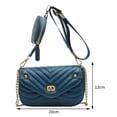 thumbnail image 1 of Bolso bandolera de moda Bolso de hombro acolchado con hilo Cuero de PU para el trabajo Azul Sywqhk Para Estrenar, 1 of 2