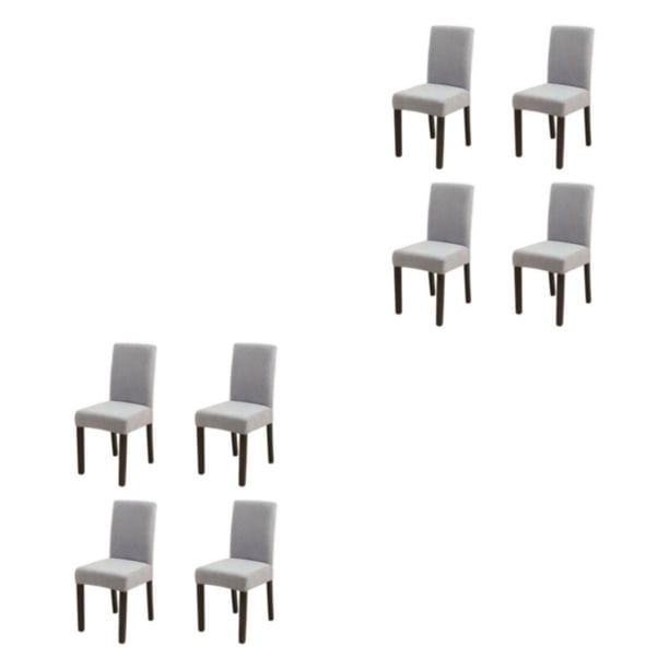 Inteprter 4 fundas para sillas con estilo para comedor: transforma el comedor con facilidad Funda para silla duradera para el hogar gris claro gris claro 2Conjunto