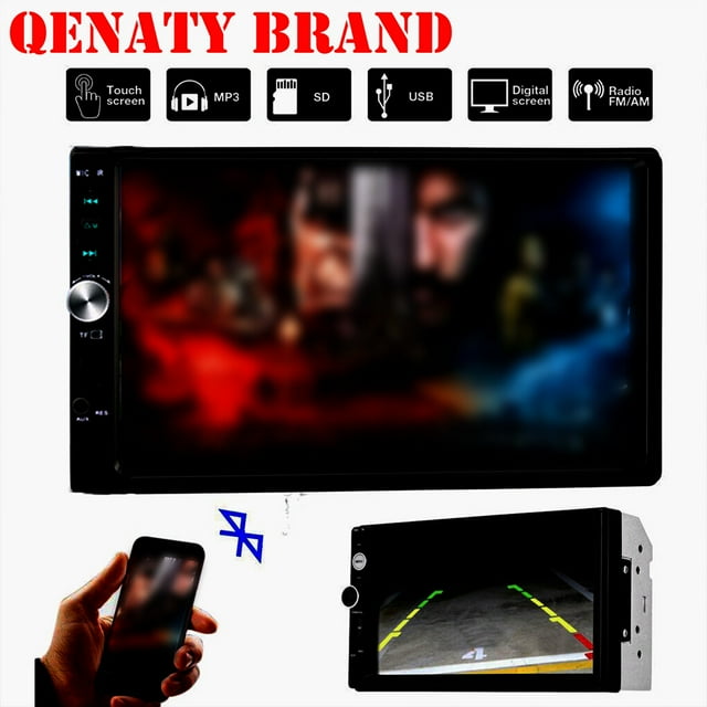 HD LCD Car MP5 87.5-108Mhz Radio In-dash Charging Remote Controller Double DIN Remote Control Multimedia Player USB Charging Automobile Accessory