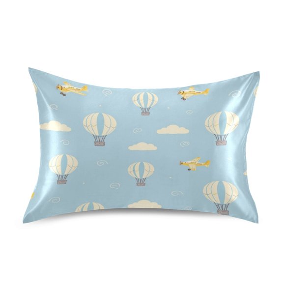 Satin Pillow Case Envelope Pillow Covers Standard Size Soft Pillow Cases for Bedroom, Sky Fly Printed