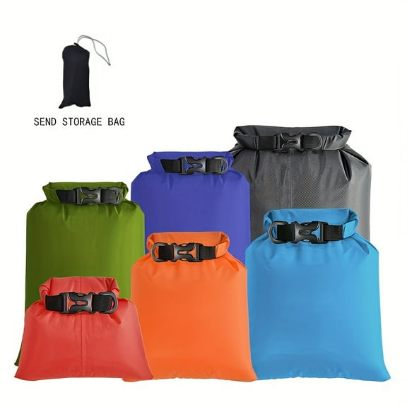 6 waterproof dry bags, ultimate dry bags, lightweight outdoor dry bags, colorful dry bags, suitable for kayaking, hiking, rafting, boating, camping, swimming, travel (50.72 oz, 84.54 oz, 101.44 oz,