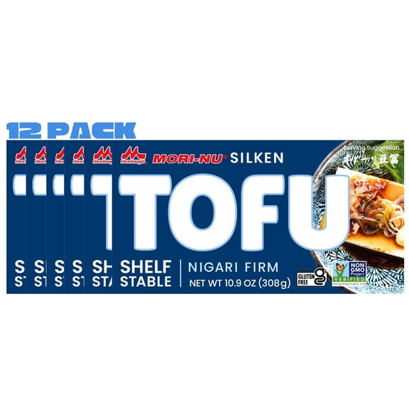 Mori-Nu Silken Nigari Firm Tofu, Shelf Stable, Non-GMO, Vegan, Gluten-Free, 10.9 oz (Pack of 12)
