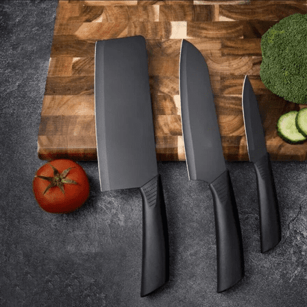 Ultra Sharp 3-Piece Stainless Steel Kitchen Knife Set - Chef, Paring & Utility Knives with Comfort Grip Handles, Dishwasher Safe, Home & Professional Use