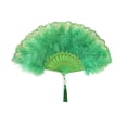 thumbnail image 3 of Yhmxh Vintage Feather Handheld Fan, 16.54" Folding Lace Fan with Tassel, Vintage Retro Fans, Elegant Fluffy Feather Fan for Wedding, Party, Photo Shoot, Multiple Colors Available, 3 of 7