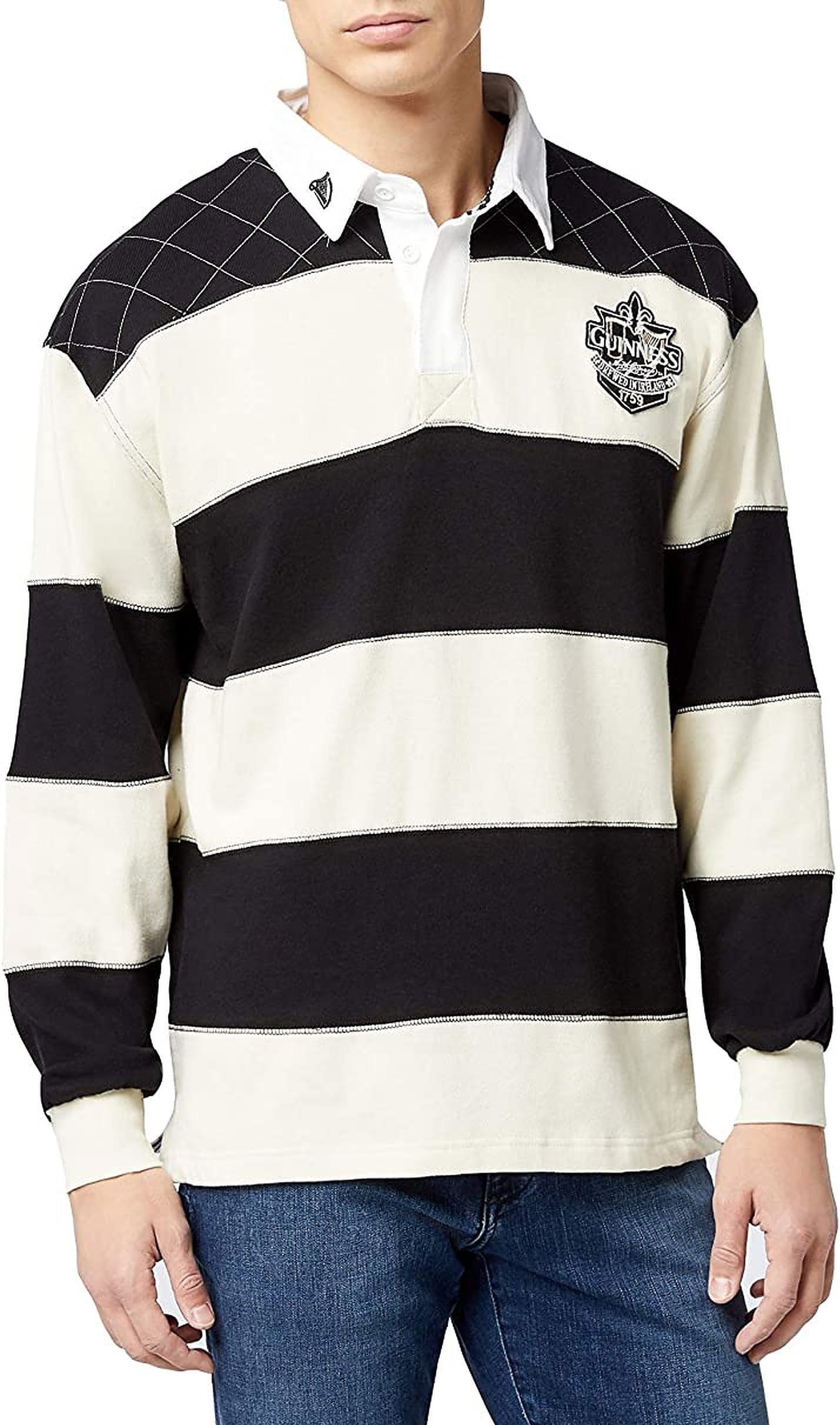 black and white rugby shirt