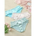 thumbnail image 4 of Women's Satin Silk Feeling Bikini Briefs Underwear French Panties Smooth Panties 3 Pack, 4 of 8