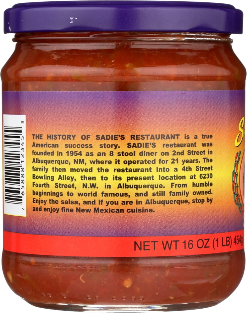 (3 pack) Sadie's Salsa Hot, 16oz, 1 Count, Kosher, Non-GMO, Gluten-Free, Chunky Salsa