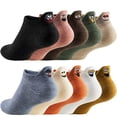 thumbnail image 2 of 10 pares de calcetines tobilleros elásticos bordados calcetín de barco calcetines antideslizantes con emoticonos Ehuebsd Para estrenar, 2 of 7