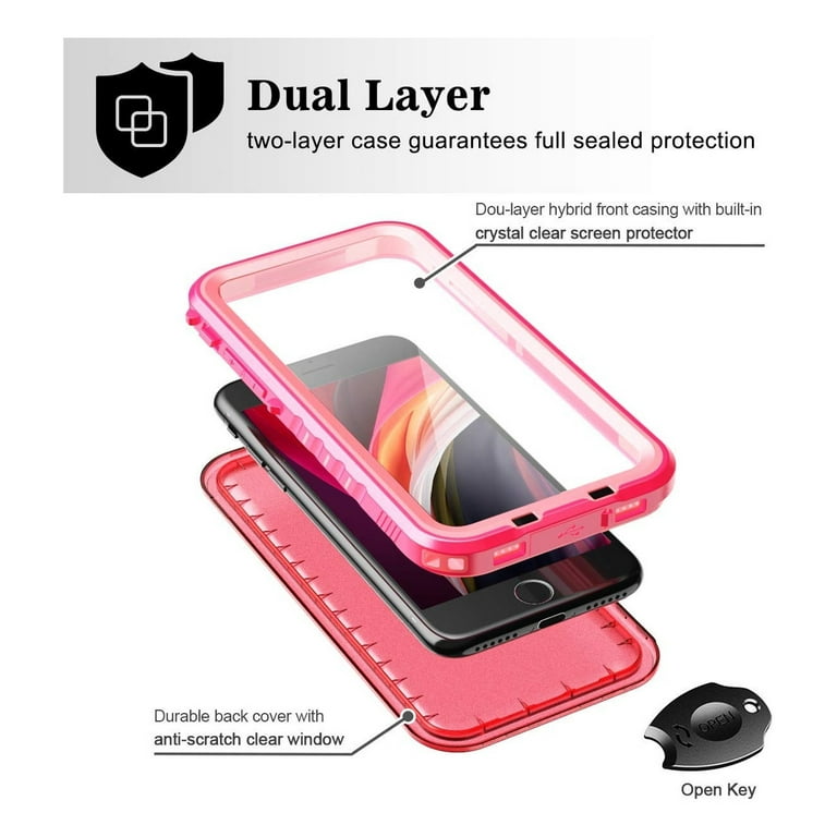 For iPhone SE 2022/SE 2020/7/8 Waterproof Case Rugged Military Screen  Protector