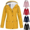 thumbnail image 2 of Chubasquero impermeable para mujer, talla grande, ligero, con cremallera, cortavientos con capucha y bolsillo, 2 of 3